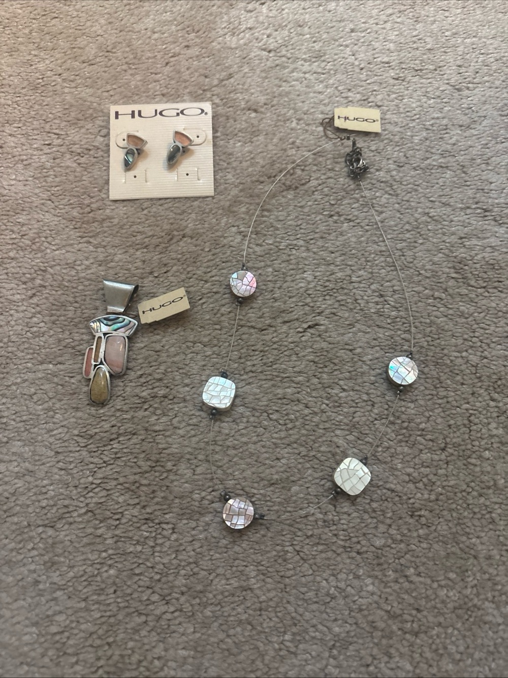 NWT Earring And Necklace Set With Necklace Slide By HUGO Brand New